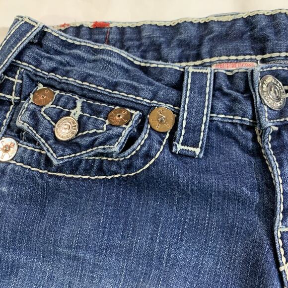 True Religion Women's Cuf Off Jean Shorts Distressed Frayed Hem Sz 27 Barneys - Picture 4 of 13